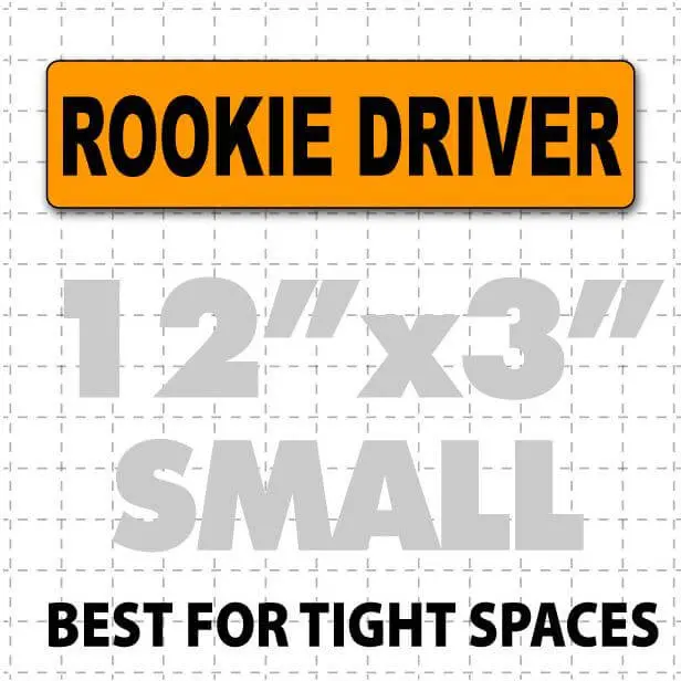 12" X 3" Rookie Driver Magnetic Car Sign 1