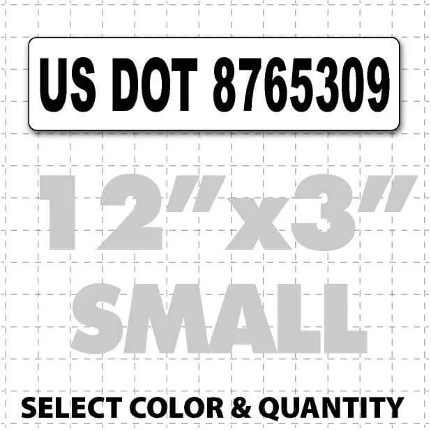12" X 3" Usdot Number Magnetic Sign 1