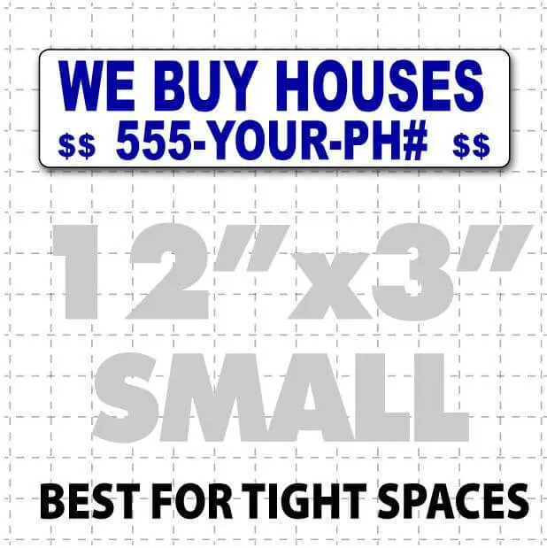 12" X 3" We Buy Houses Magnetic Sign 1