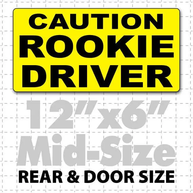 12" X 6" Caution Rookie Driver Magnetic Car Sign 1