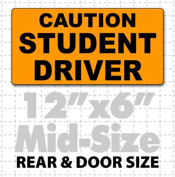 12" X 6" Caution Student Driver Magnetic Car Sign 1