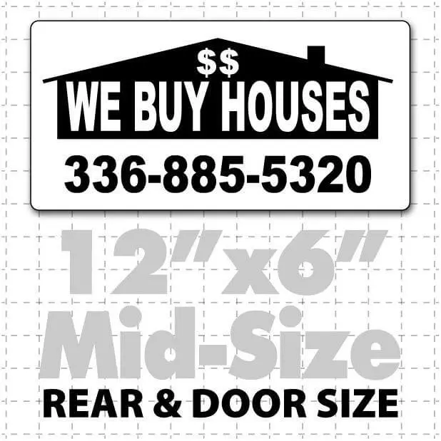 12" X 6" We Buy Houses Magnetic Sign 1