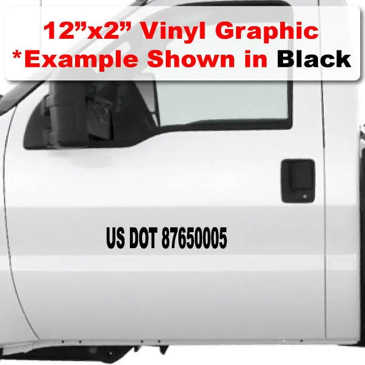 12"X 2" Usdot Number Sticker/Decal 1
