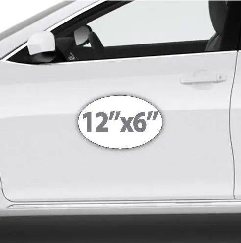 12"X6" Custom Oval Shaped Magnetic Sign For Cars 1