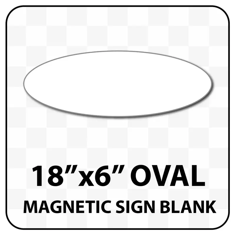 18 Inch By 6 Inch Oval Magnetic Sign Blanks | Many Solid And Reflective Colors. 1