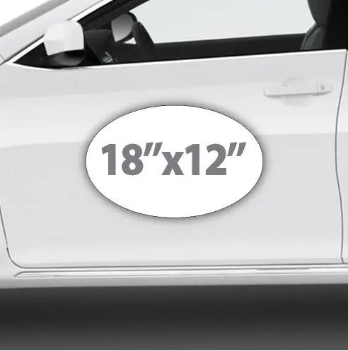 18"X12" Custom Oval Shaped Magnetic Sign For Cars & Vans 1