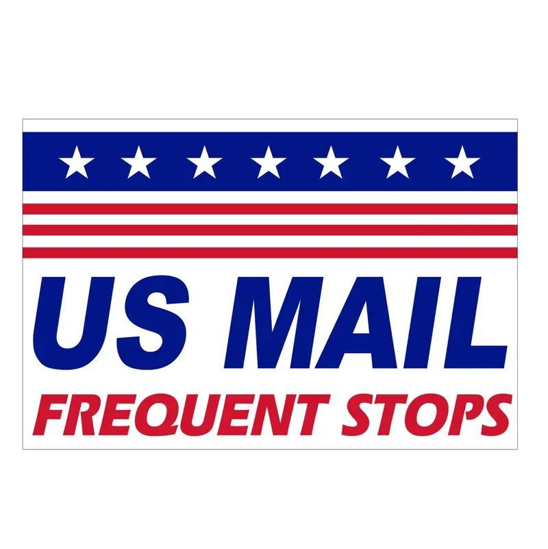 18"X12" Us Mail Frequent Stops Magnet Sign With Top Stars & Stripes 1