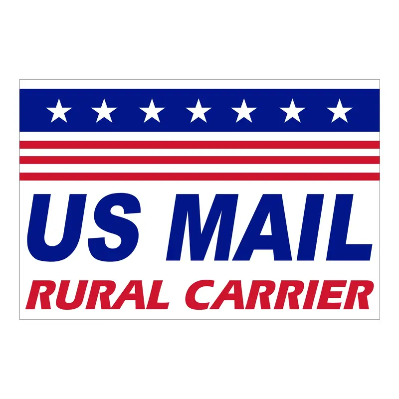 18"X12" Us Mail Rural Carrier Magnet Sign With Top Stars & Stripes 1