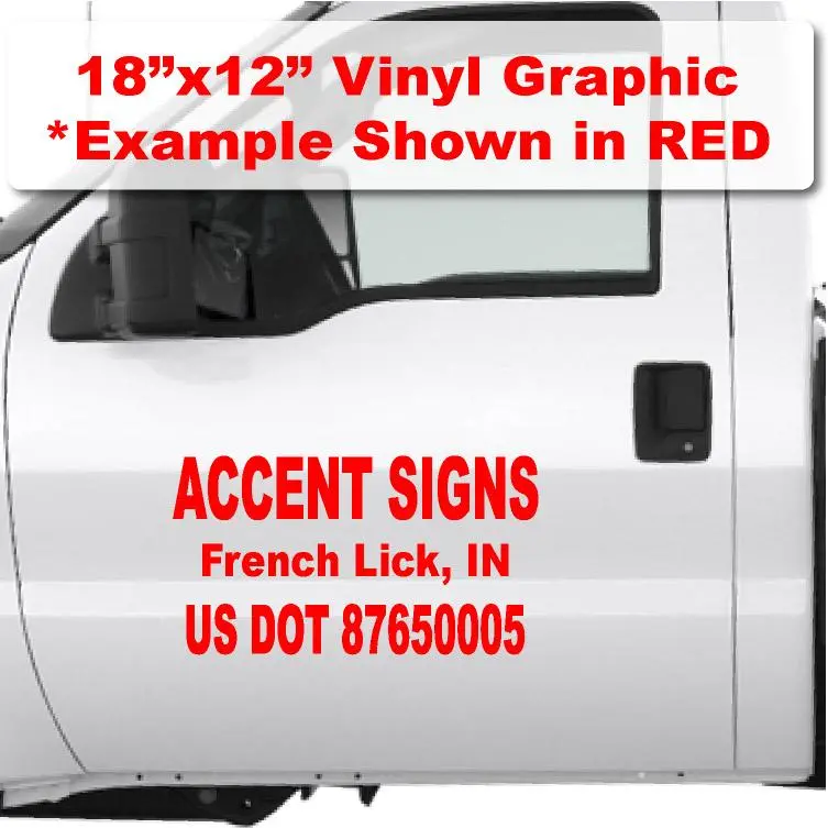 18"X12" Usdot Vinyl Graphic 1