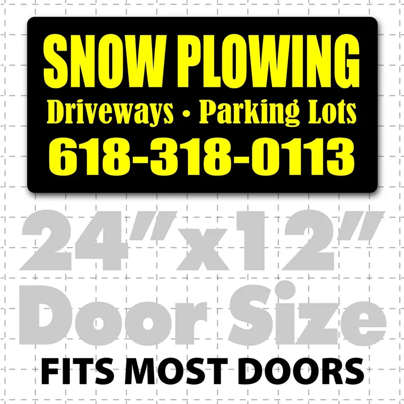 24" X 12" Magnetic Snowplow Sign Layout 2 1