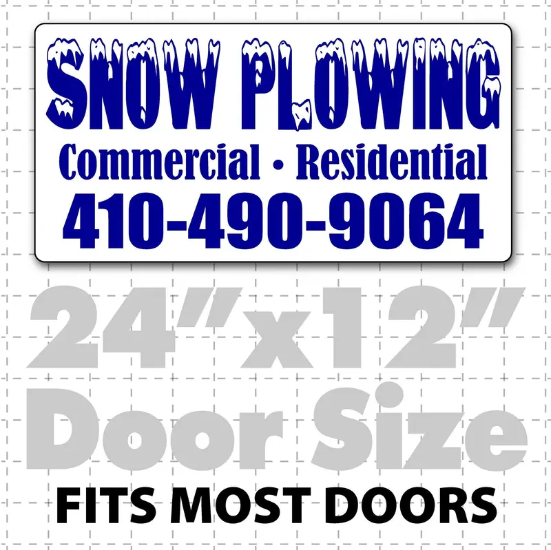 24" X 12" Magnetic Snowplow Sign Layout 3 1