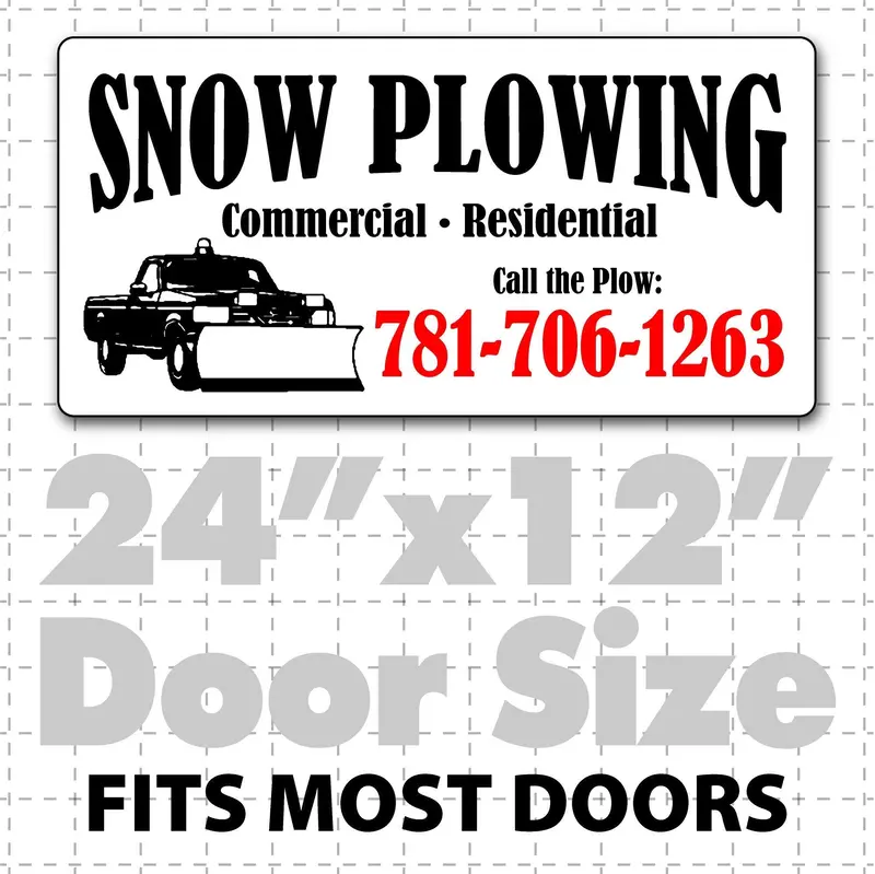 24" X 12" Snow Removal Magnetic Sign For Truck Style 1 1