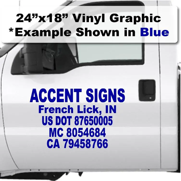 24" X 18" Usdot Number Compliance Vinyl Decal 1