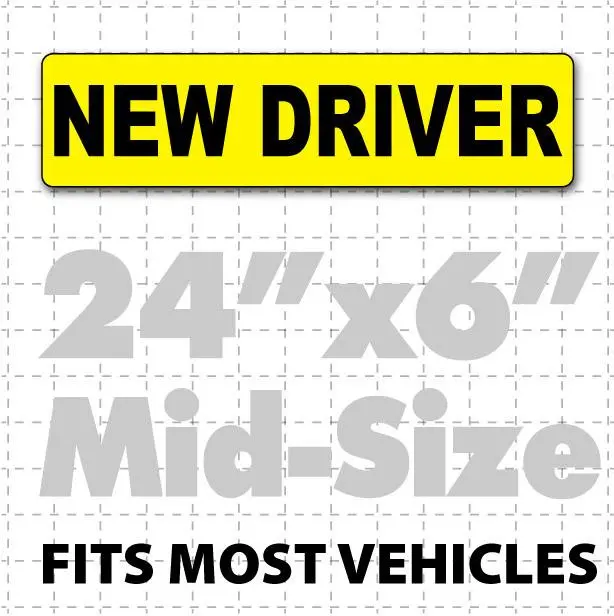 24" X 6" New Driver Magnetic Car Sign 1