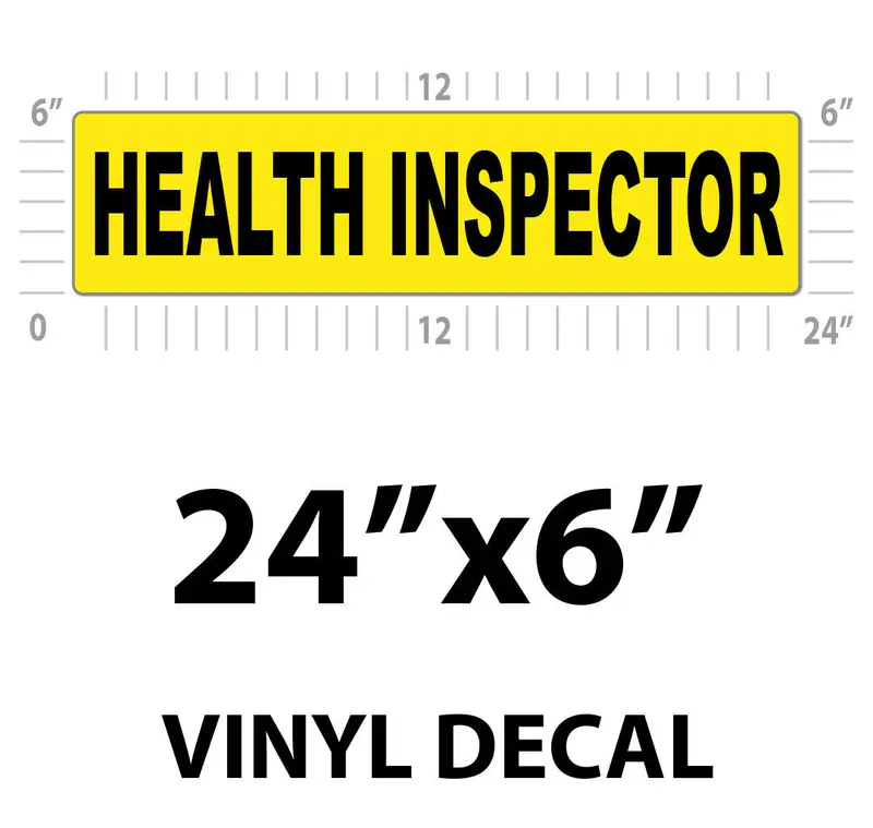 24×6 Inch Health Inspector Vehicle Magnet – Compliant Design with Reflective Choice
