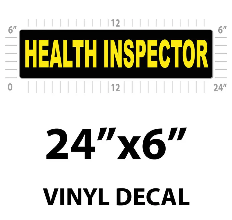 24×6 Inch Health Inspector Vehicle Magnet – Compliant Design with Reflective Choice