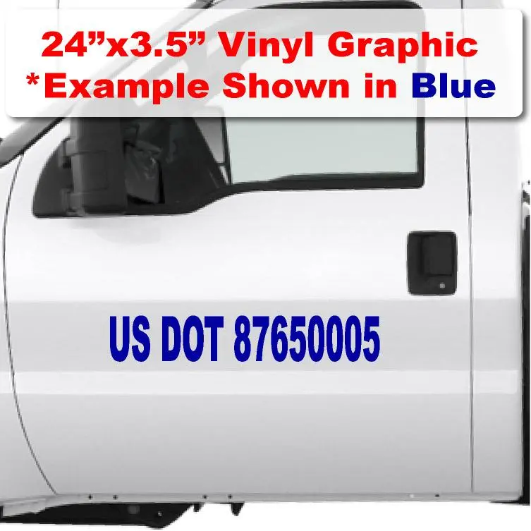 24"X 3.5" Usdot Number Truck Sticker 1