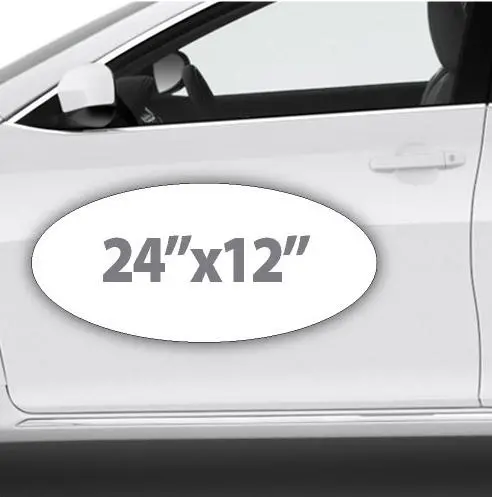 24"X12" Custom Oval Magnetic Sign For Cars 1