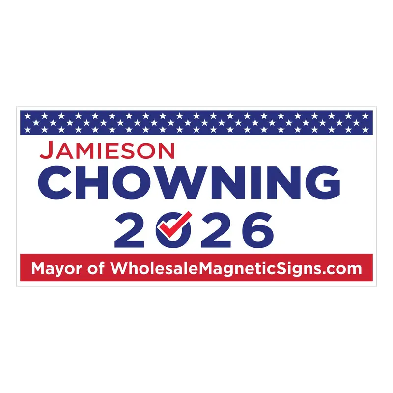 24X12" Custom Patriotic Magnetic Campaign Sign – Personalized Political Car Door Magnet 1