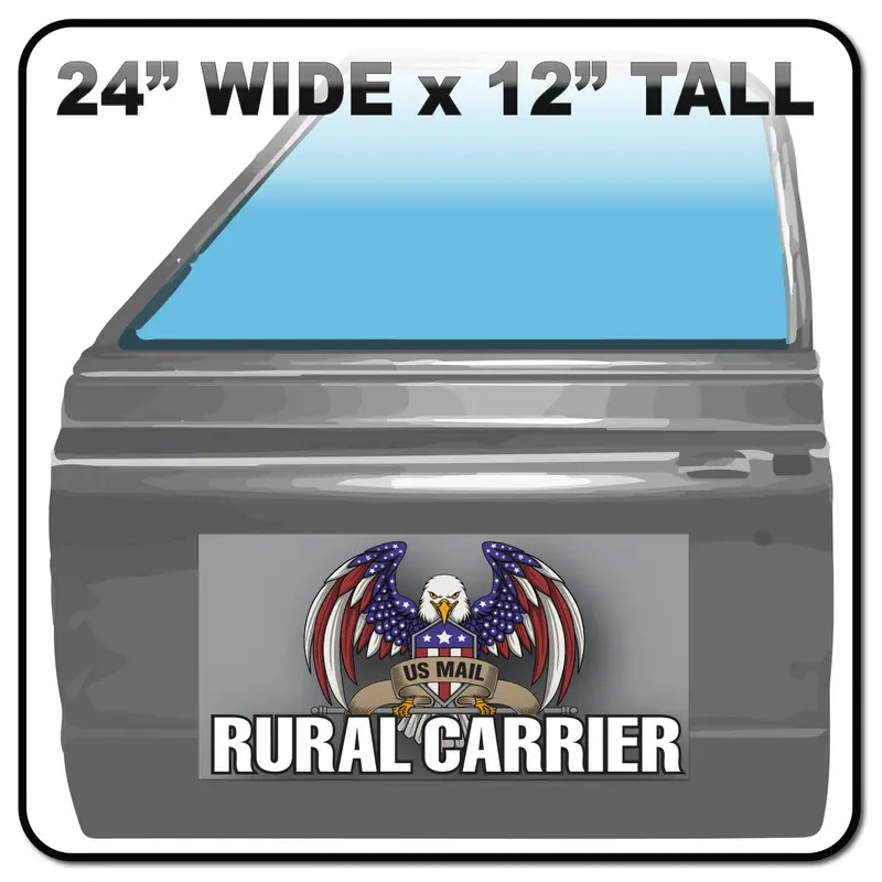 24"X12" Eagle Vehicle Magnet For Rural Mail Carrier| Car Door Magnet 1