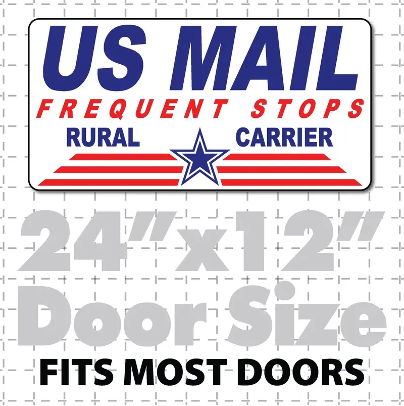 24"X12" Us Mail Frequent Stops Rural Carrier Magnet Star & Stripes 1