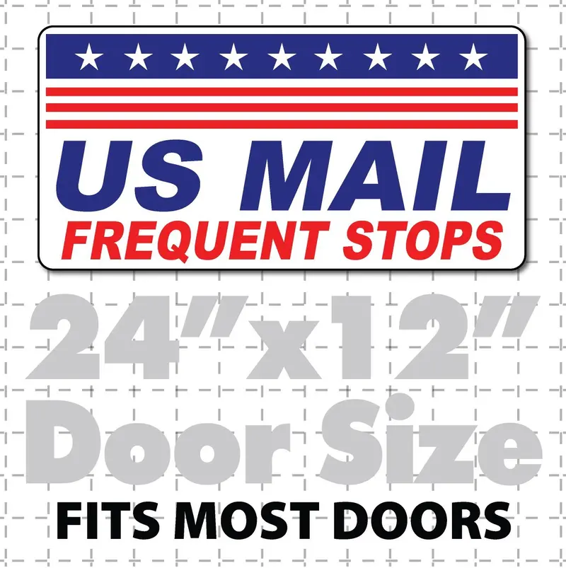 24"X12" Us Mail Magnetic Sign Frequent Stops Stars & Stripes 1