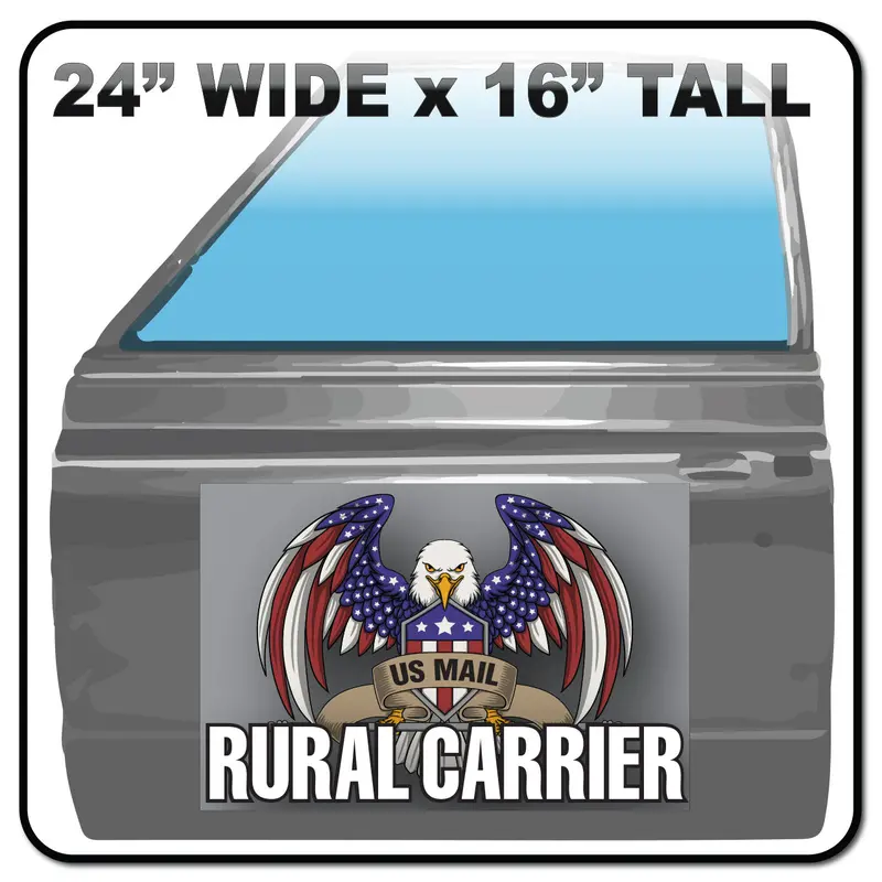 24"X16" Eagle Magnet For Rural Mail Carrier Jeep | Car Door Magnet 1