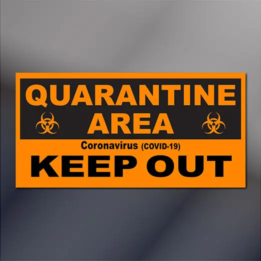 6X12" Quarantine Area Coronavirus Covid-19 | Small Door Sign 1