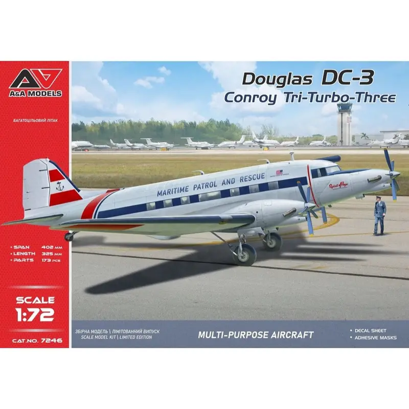 A&A Models 7246 1/72 Dc-3 Trimotor (Conroy Tri-Turbo Version) 1