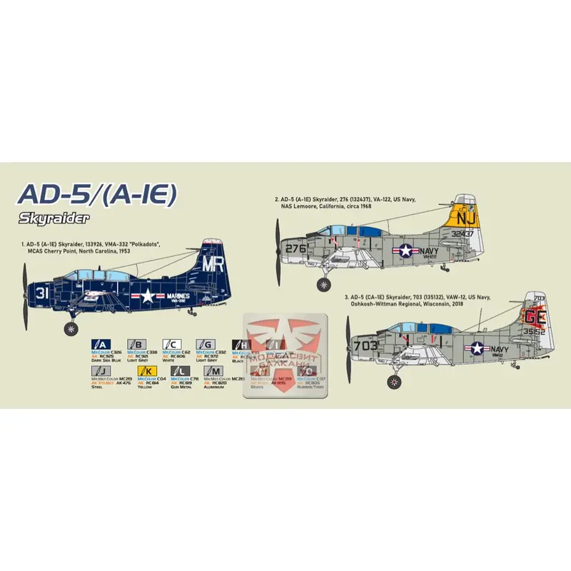 A&A Models 7253 1/72 A-1E Skyraider Attack Aircraft Us Navy 2