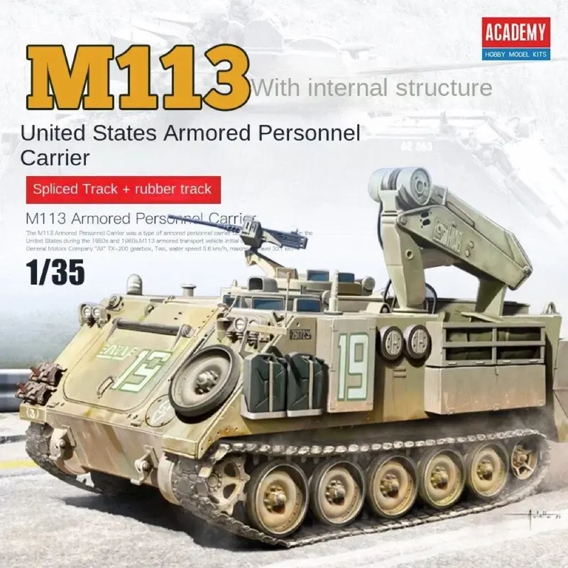 Academy 1/35 M113 Fitter Arv Aus Decals Plastic Model Kit 1