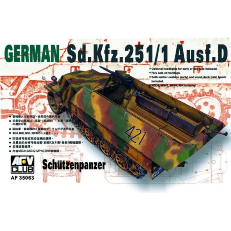 Afv 35063 1/35 German Sd.Kfz. 25 Ausf.D Half-Track 1