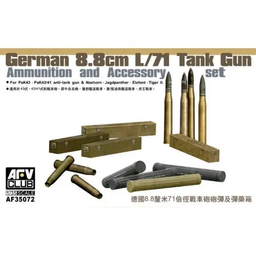 Afv 35072 1/35 German 8.8Cm L/71 Tank Gun Ammunition And Accessory Set 1