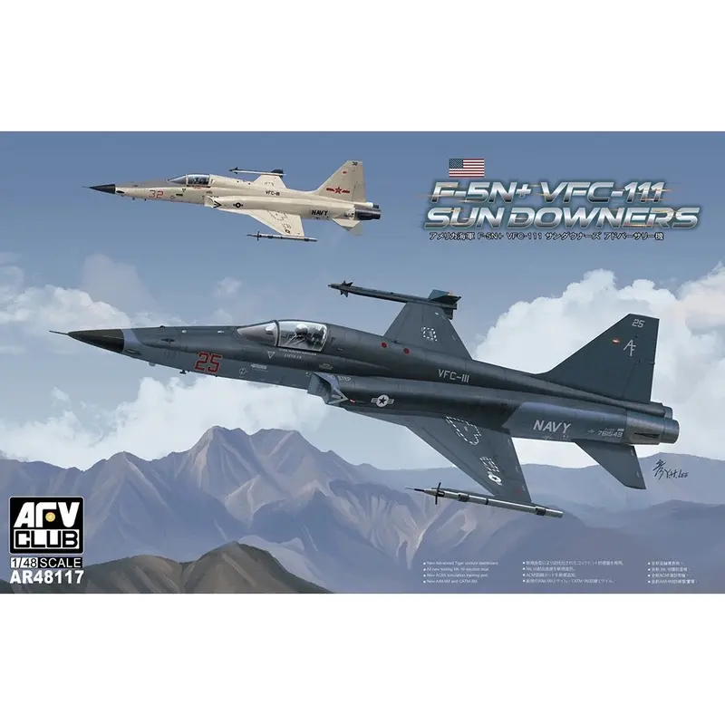 Afv 48117 1/48 Northrop F-5N+ Tiger Ii Usn Vfc-111 Sundowners Fighter Aircraft 1