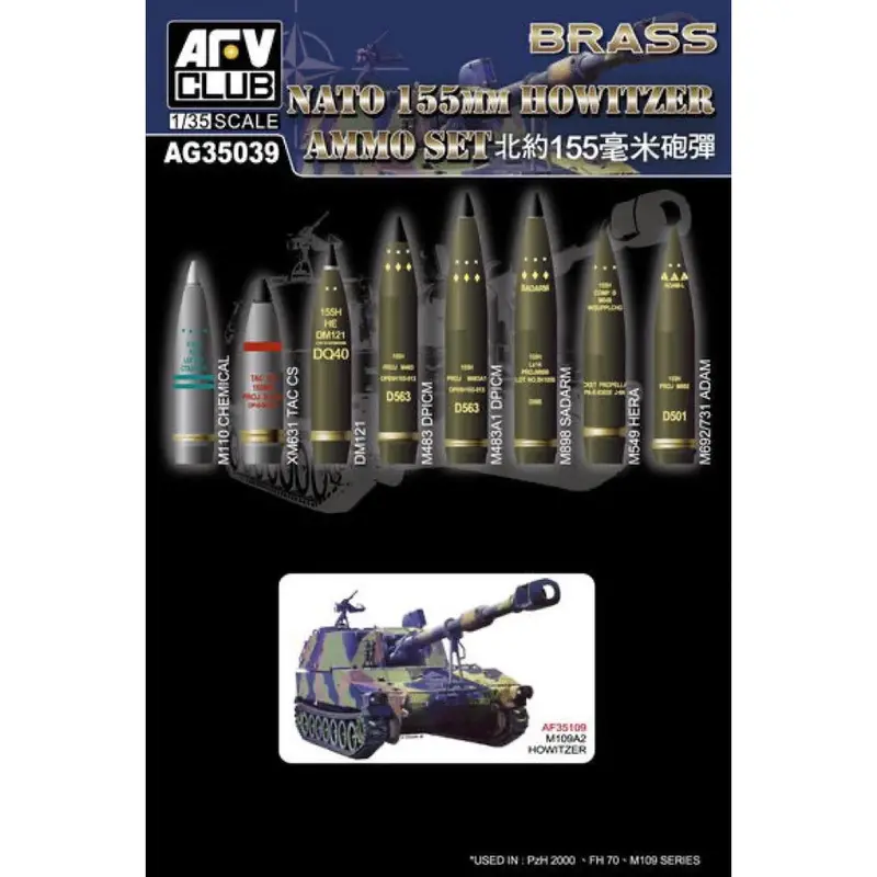 Afv Ag35039 1/35 155Mm Howitzer Ammo Set (Brass) 1