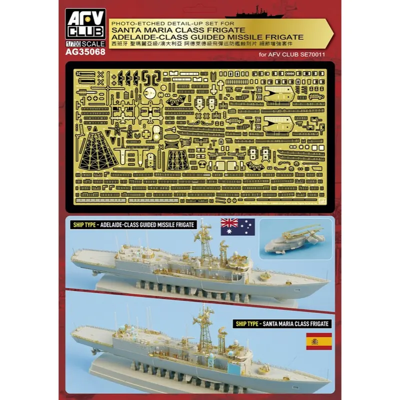 Afv Ag35068 1/700 Santa Maria Class Frigate Adelaide-Class Guided Missile Frigade Photoetch 1