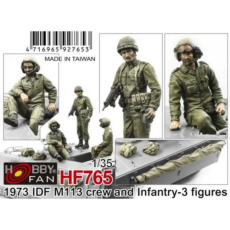 Afv Hf765 1/35 1973 Idf M113 Crew & Infantry 3 Figures With Accessories 1