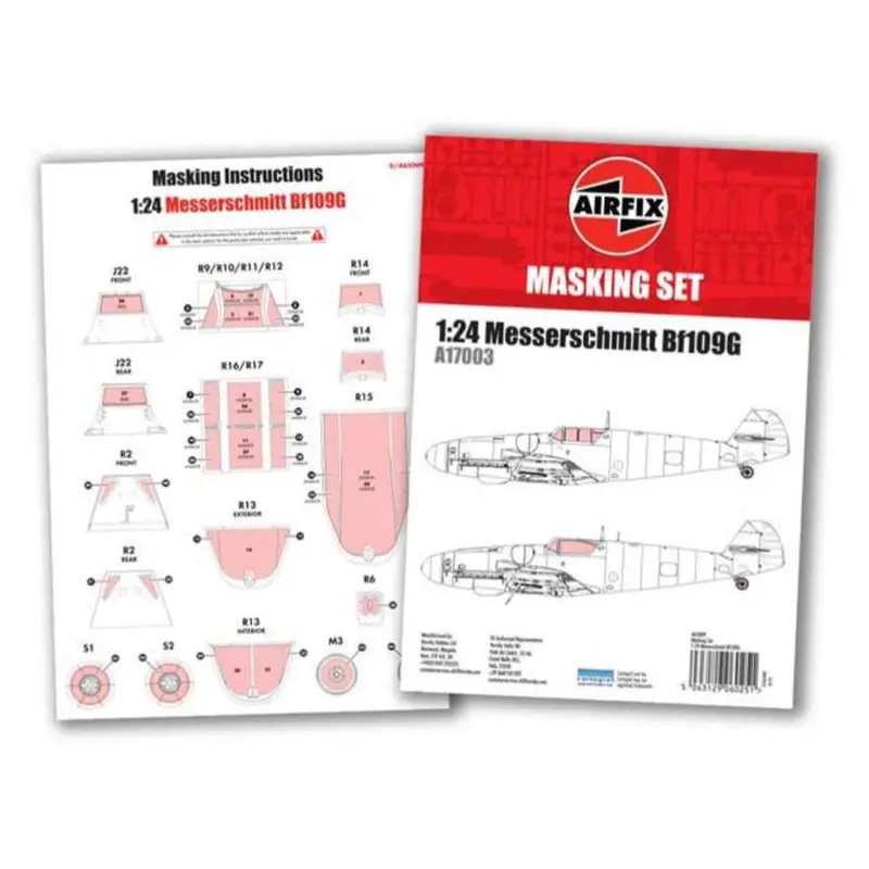 Airfix A65009 Masking Set For 1/24 Messerschmitt Bf109g-5/6 1