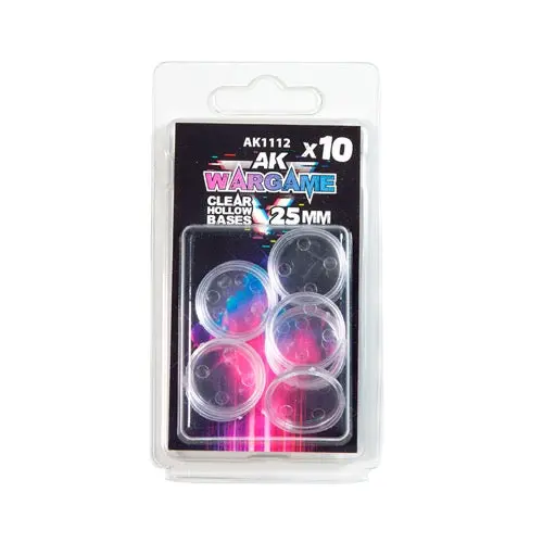 Ak Interactive 1112 Plastic Wargame Bases Clear Hollow Base 25Mm 10 Units 1