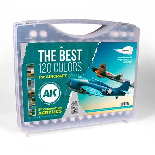Ak Interactive 11706 Briefcase 120 Aircraft Colours Acrylic Paint Set (3Rd Generation) 1
