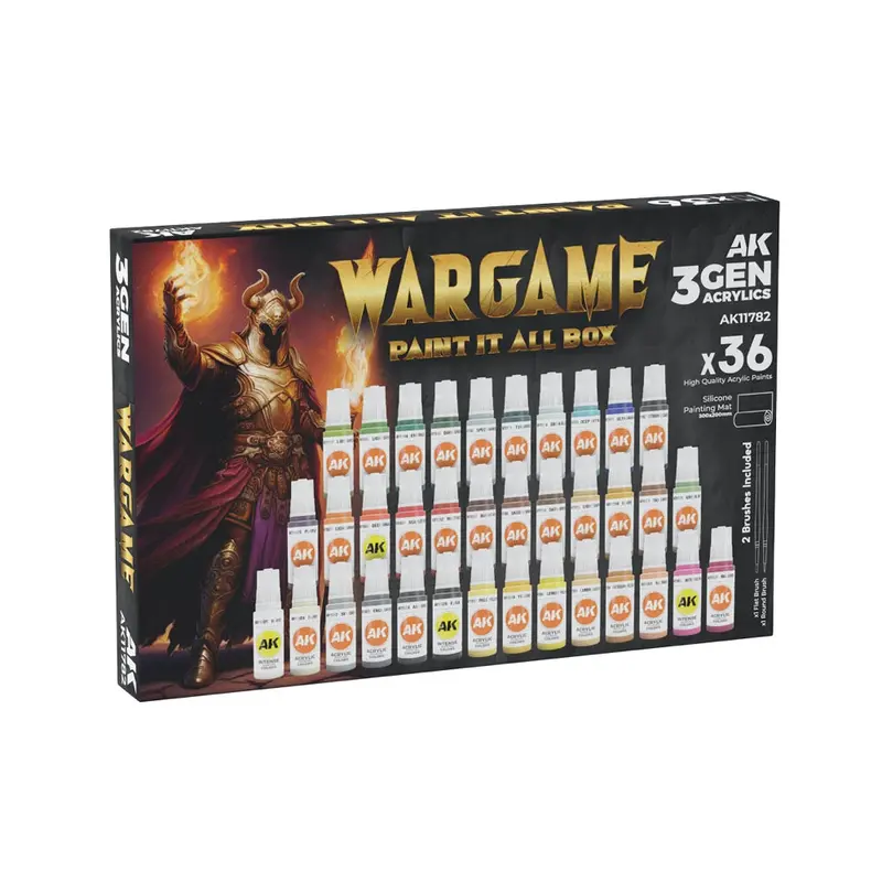 Ak Interactive 11782 Wargame Paint It All Box 36 Colours Acrylic Paint Set (3Rd Generation) 1
