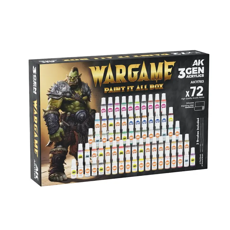 Ak Interactive 11783 Wargame Paint It All Box 72 Colours Acrylic Paint Set (3Rd Generation) 1