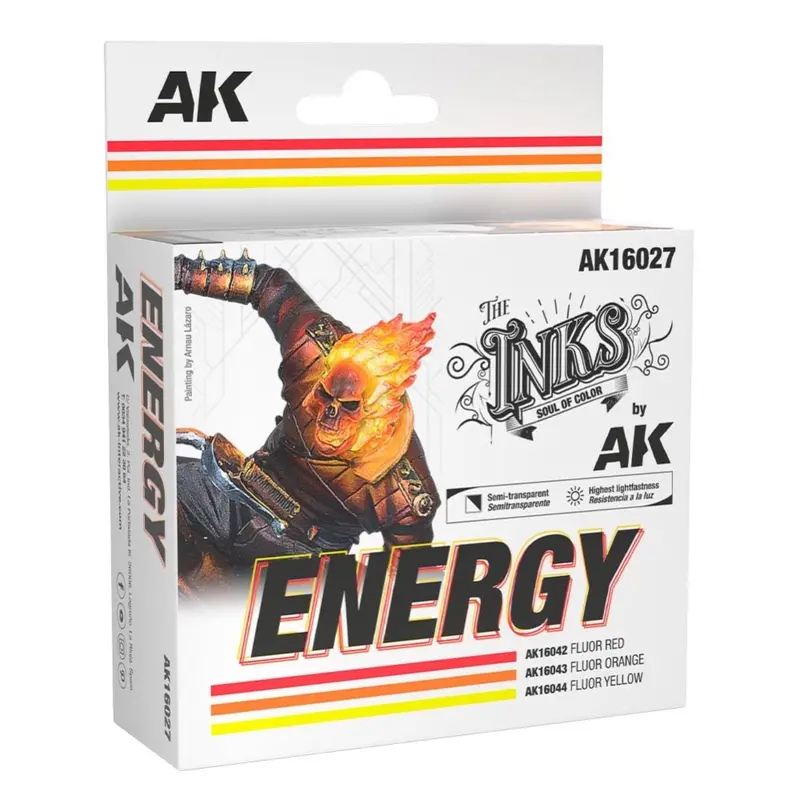 Ak Interactive 16027 The Inks Energy Colors Set Acrylic Ink Set 3 Colours 1