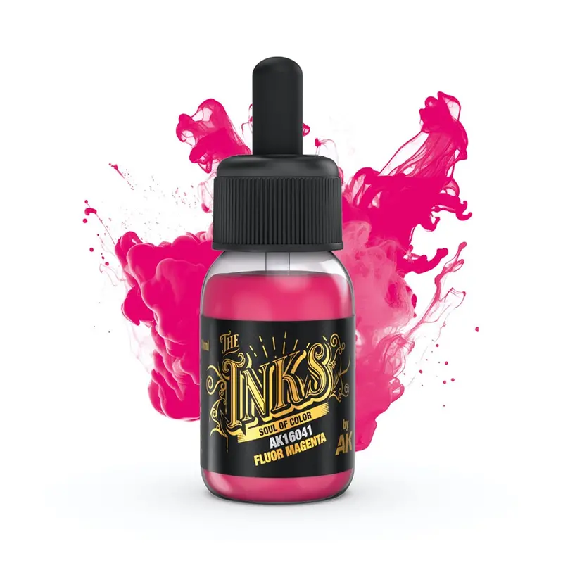 Ak Interactive 16041 The Inks Fluor Magenta 30Ml Acrylic Ink 1