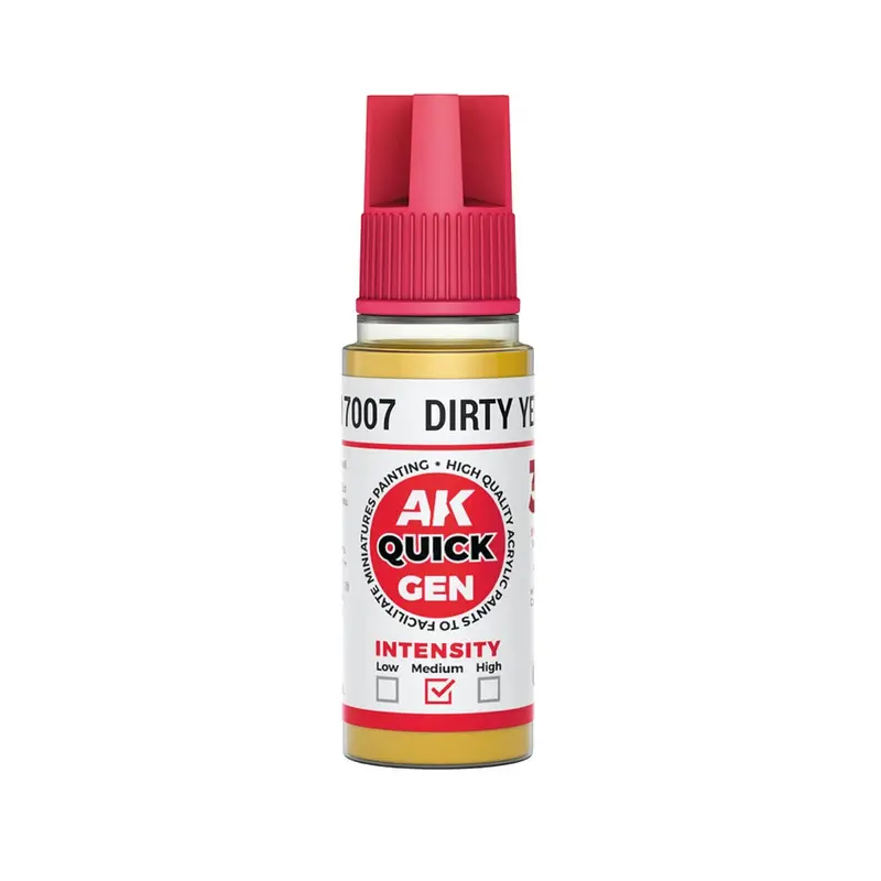 Ak Interactive 17007 Quick Gen Dirty Yellow 18Ml Acrylic Paint 1