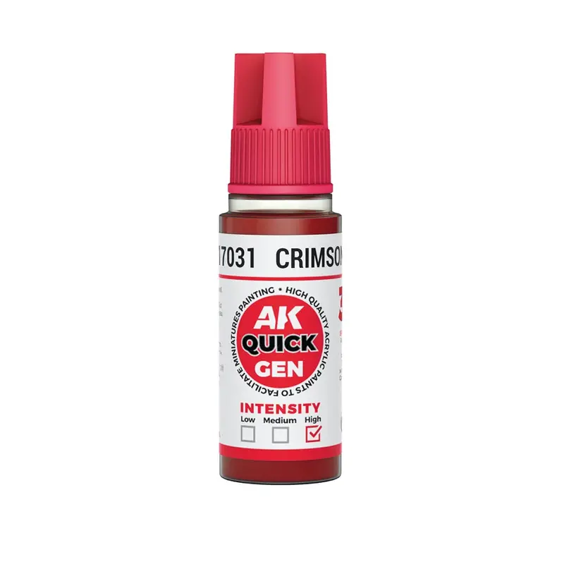 Ak Interactive 17031 Quick Gen Crimson Red 18Ml Acrylic Paint 1