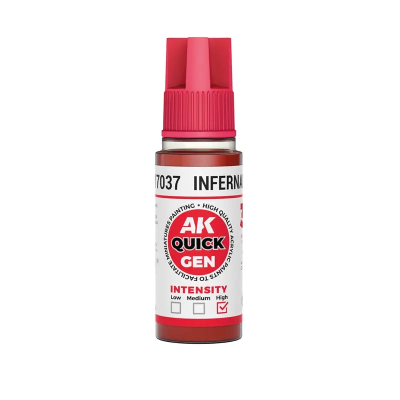 Ak Interactive 17037 Quick Gen Infernal Red 18Ml Acrylic Paint 1