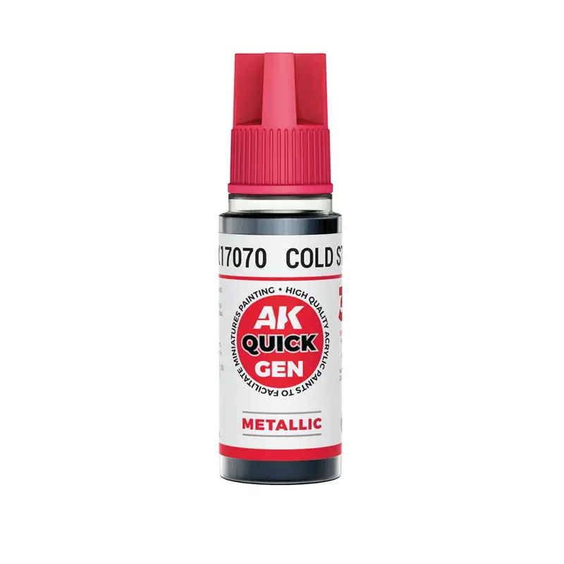 Ak Interactive 17070 Quick Gen Cold Steel 18Ml Acrylic Paint 1