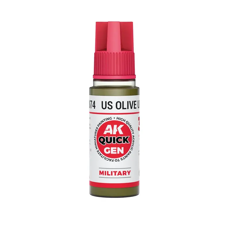 Ak Interactive 17074 Quick Gen Us Olive Uniform 18Ml Acrylic Paint 1