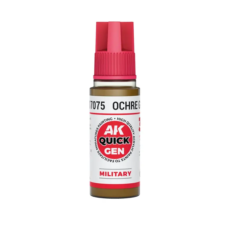 Ak Interactive 17075 Quick Gen Ochre Green 18Ml Acrylic Paint 1